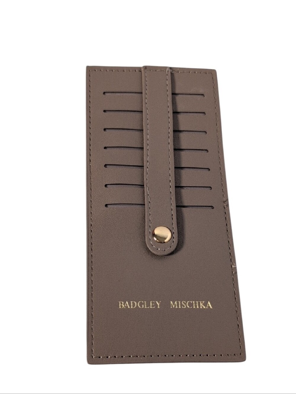 Badgley Mischka Taupe Simple Cards Holder